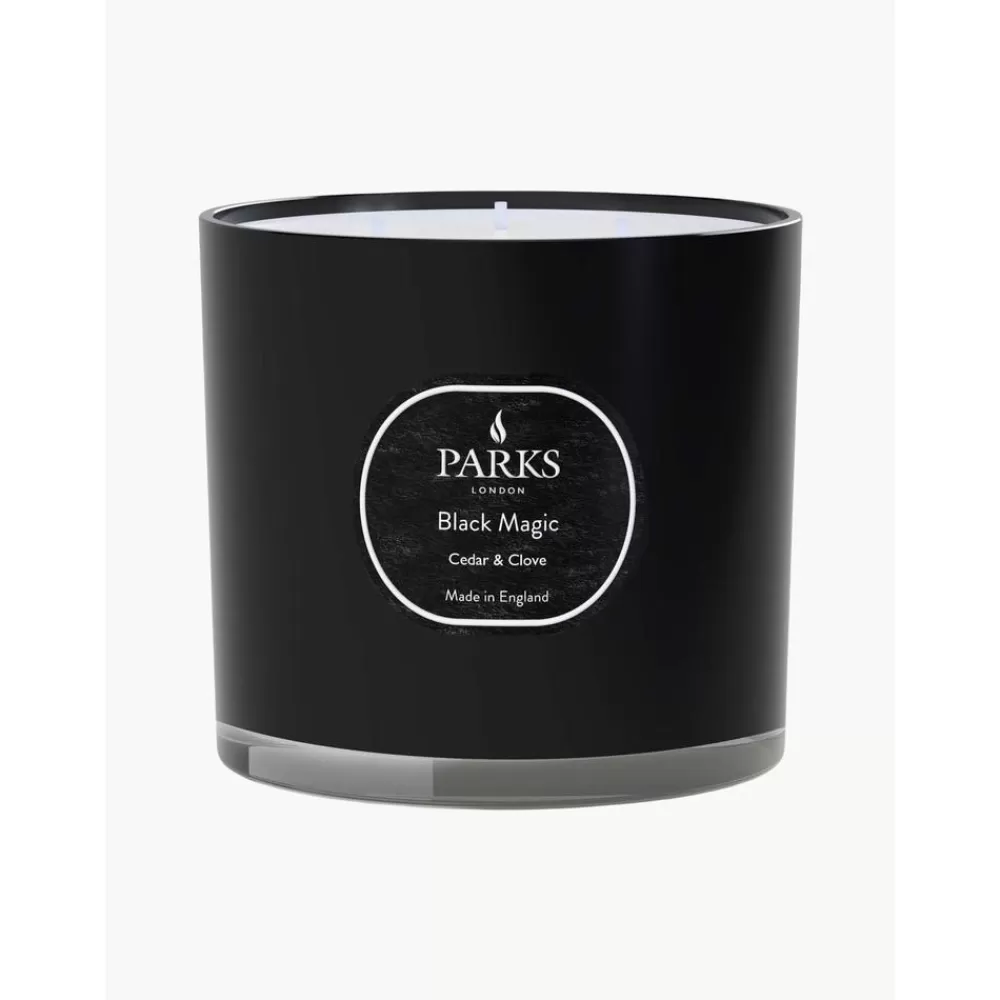 Parks London 3-Lonts-Geurkaars Black Magic (Cederhout, Vetiver & Patchouli)- Geurkaarsen