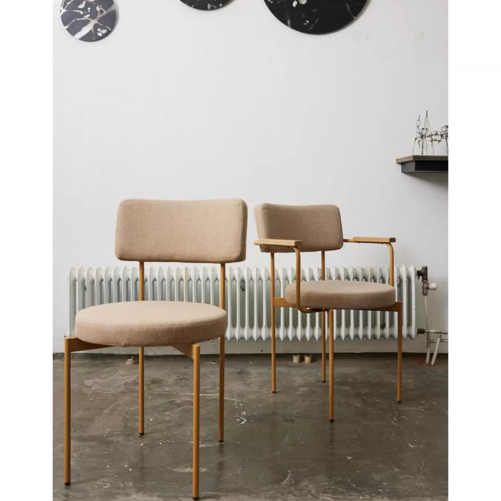 HKliving Armstoel Sedia Met Metalen Frame- Eetkamerstoelen