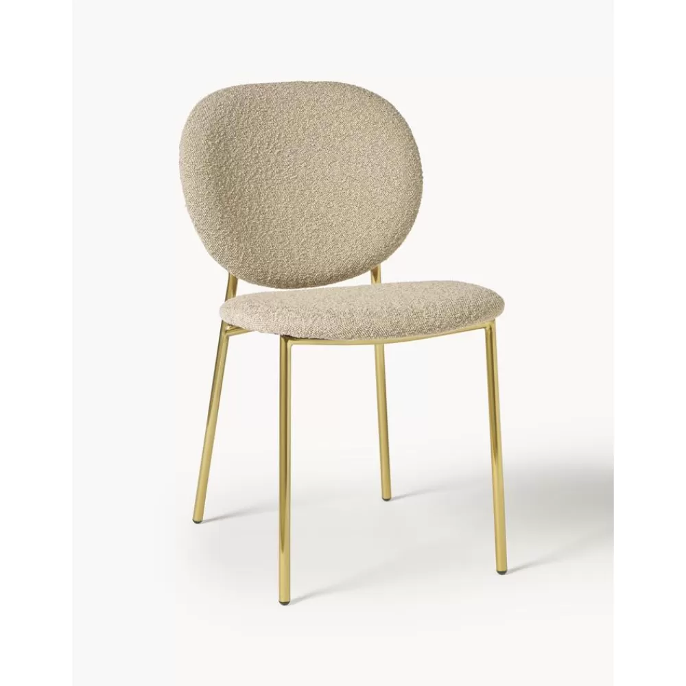 * Boucle Gestoffeerde Stoelen Ulrica, 2 Stuks- Eetkamerstoelen