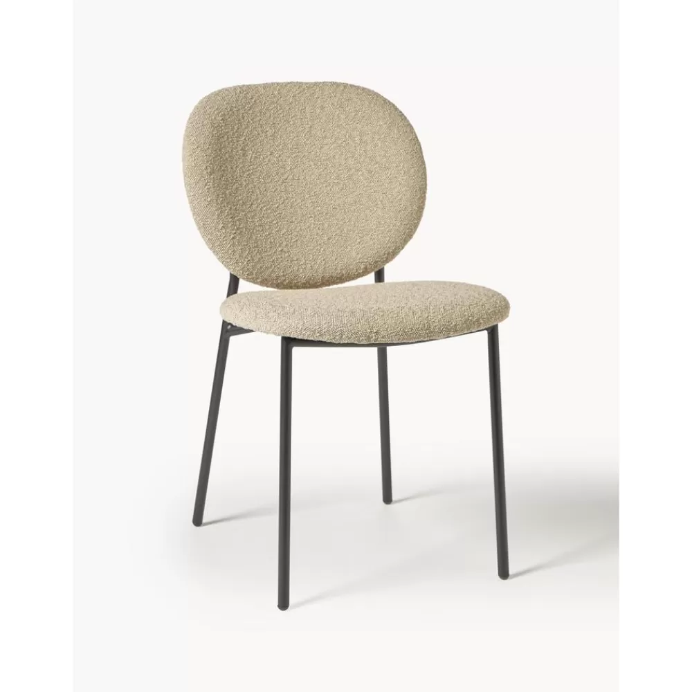 * Boucle Gestoffeerde Stoelen Ulrica, 2 Stuks- Eetkamerstoelen