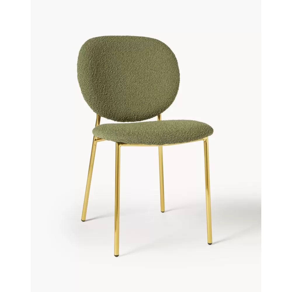 * Boucle Gestoffeerde Stoelen Ulrica, 2 Stuks- Eetkamerstoelen