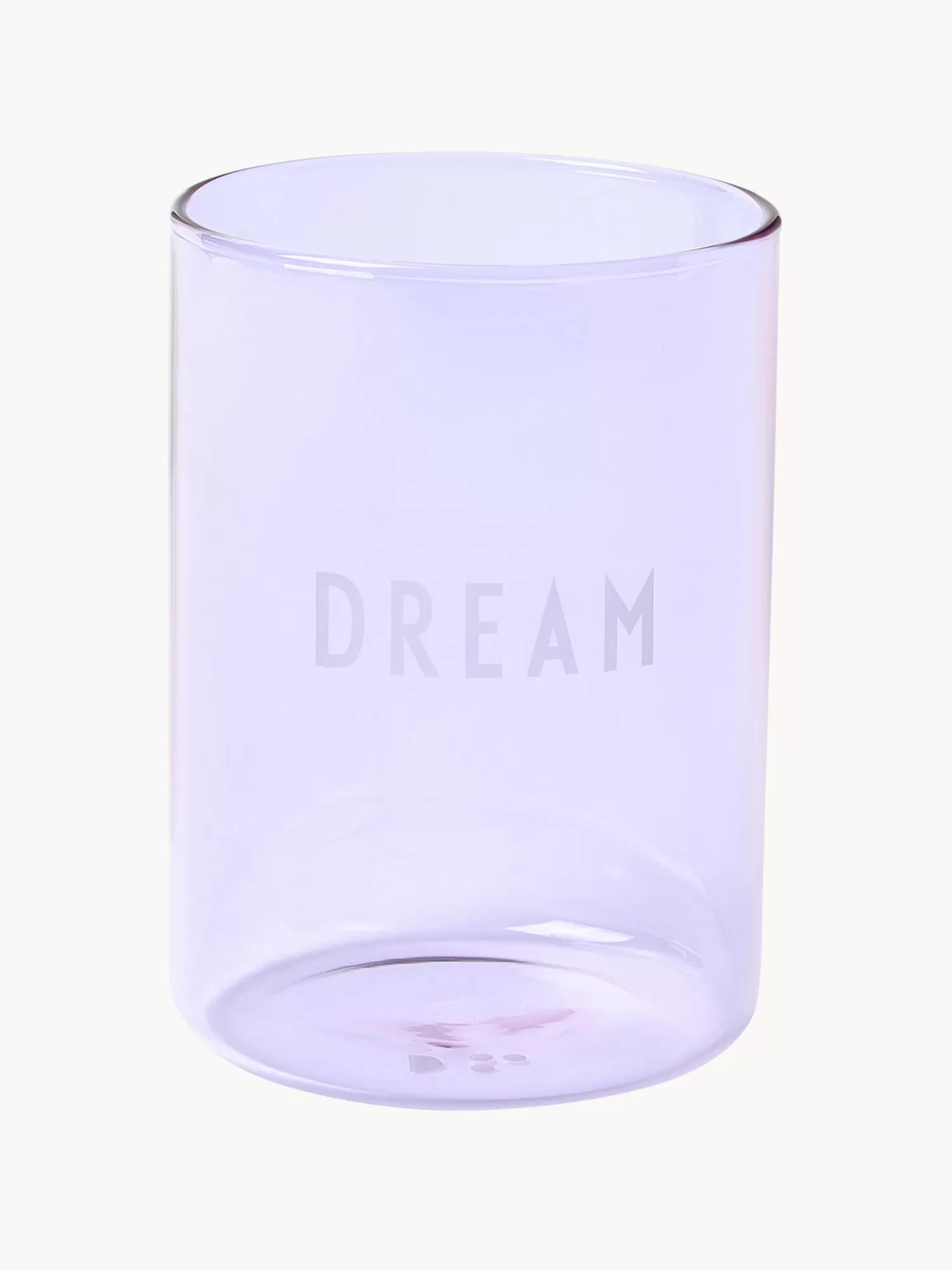 Design Letters Waterglazen>Designer Waterglas Favourite Dream In Lila Met Opschrift