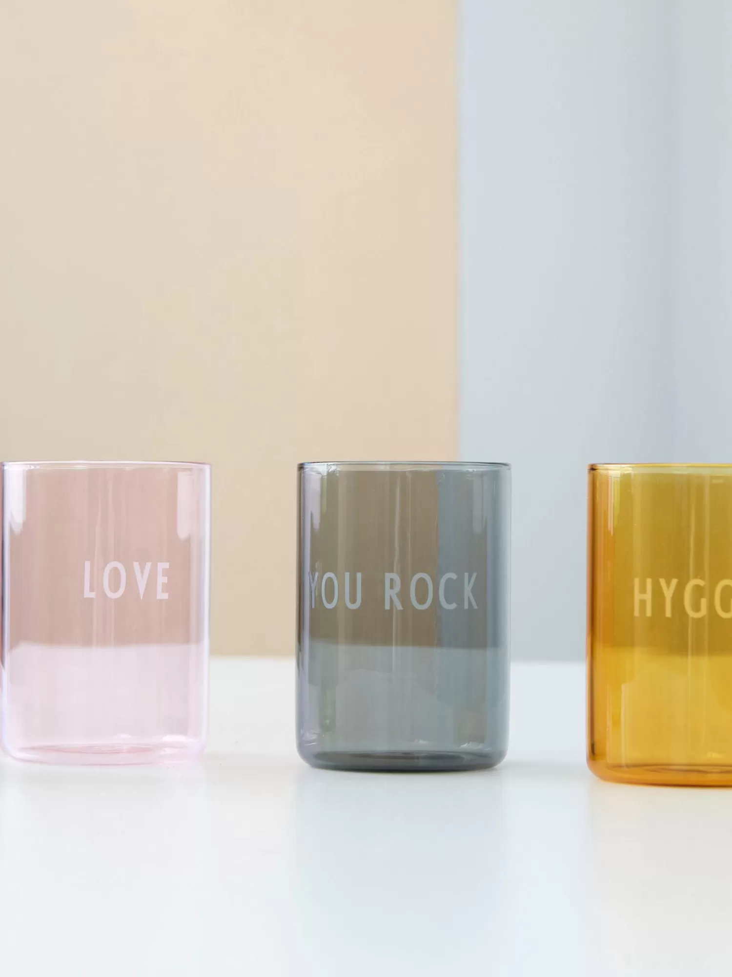 Design Letters Waterglazen>Designer Waterglas Favourite Love Met Opschrift