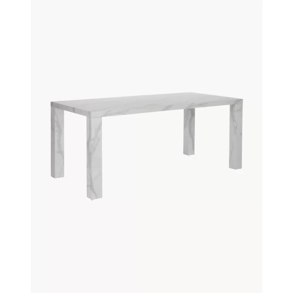 * Eettafel Carl In Marmerlook, 180 X 90 Cm- Eettafels