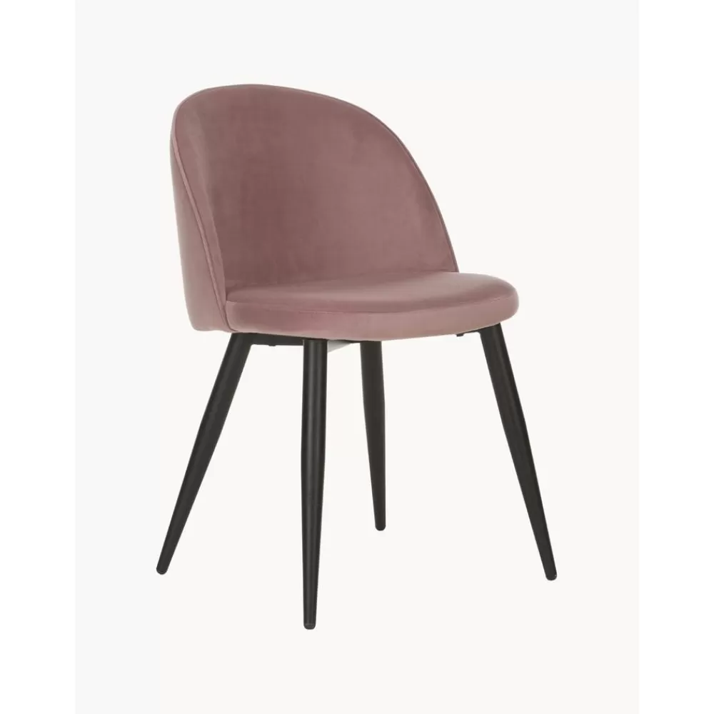 * Fluwelen Stoelen Amy, 2 Stuks- Eetkamerstoelen