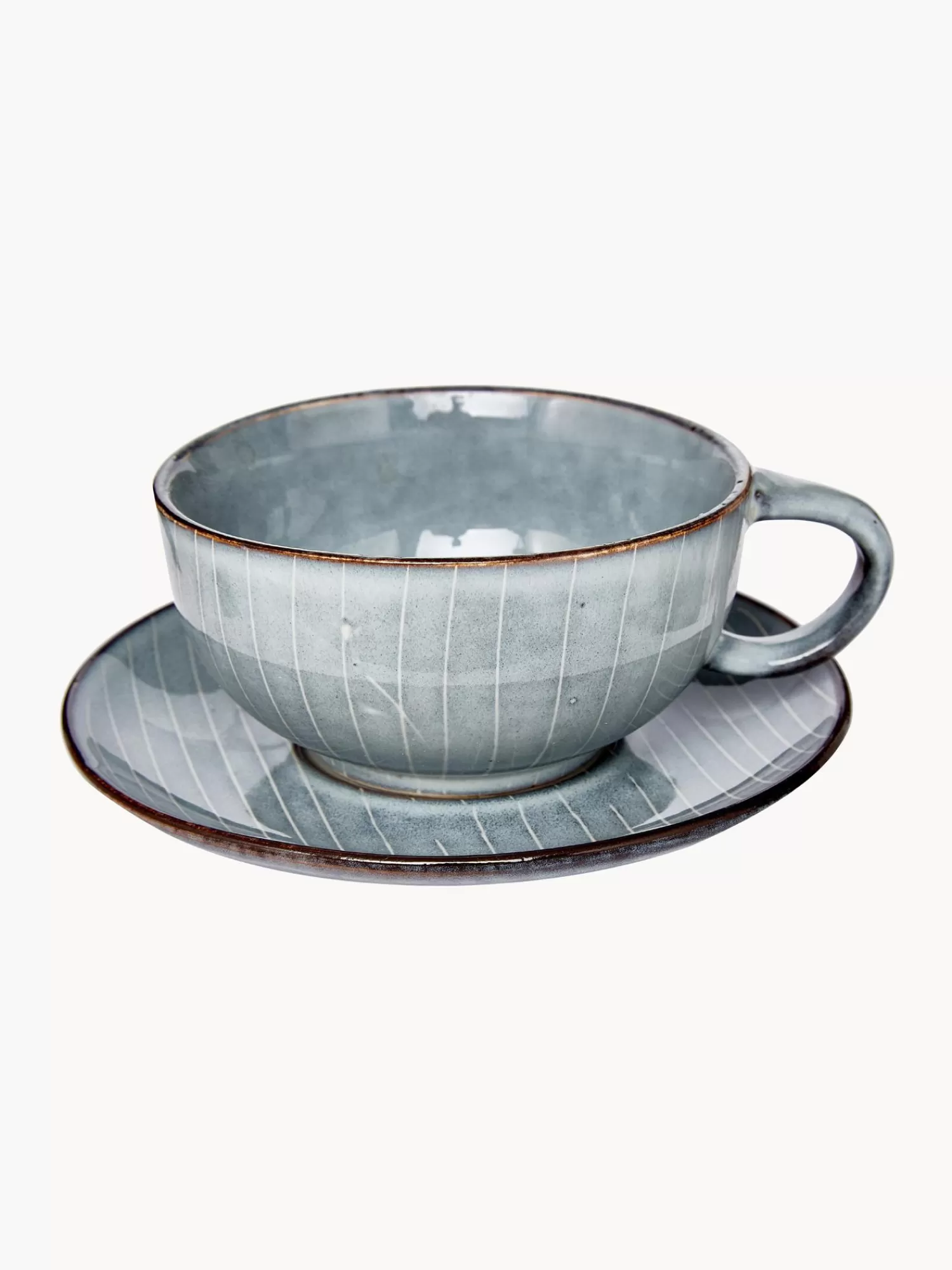 Broste Copenhagen Servies Collecties>Handgemaakt Kopje Met Schoteltje Nordic Sea