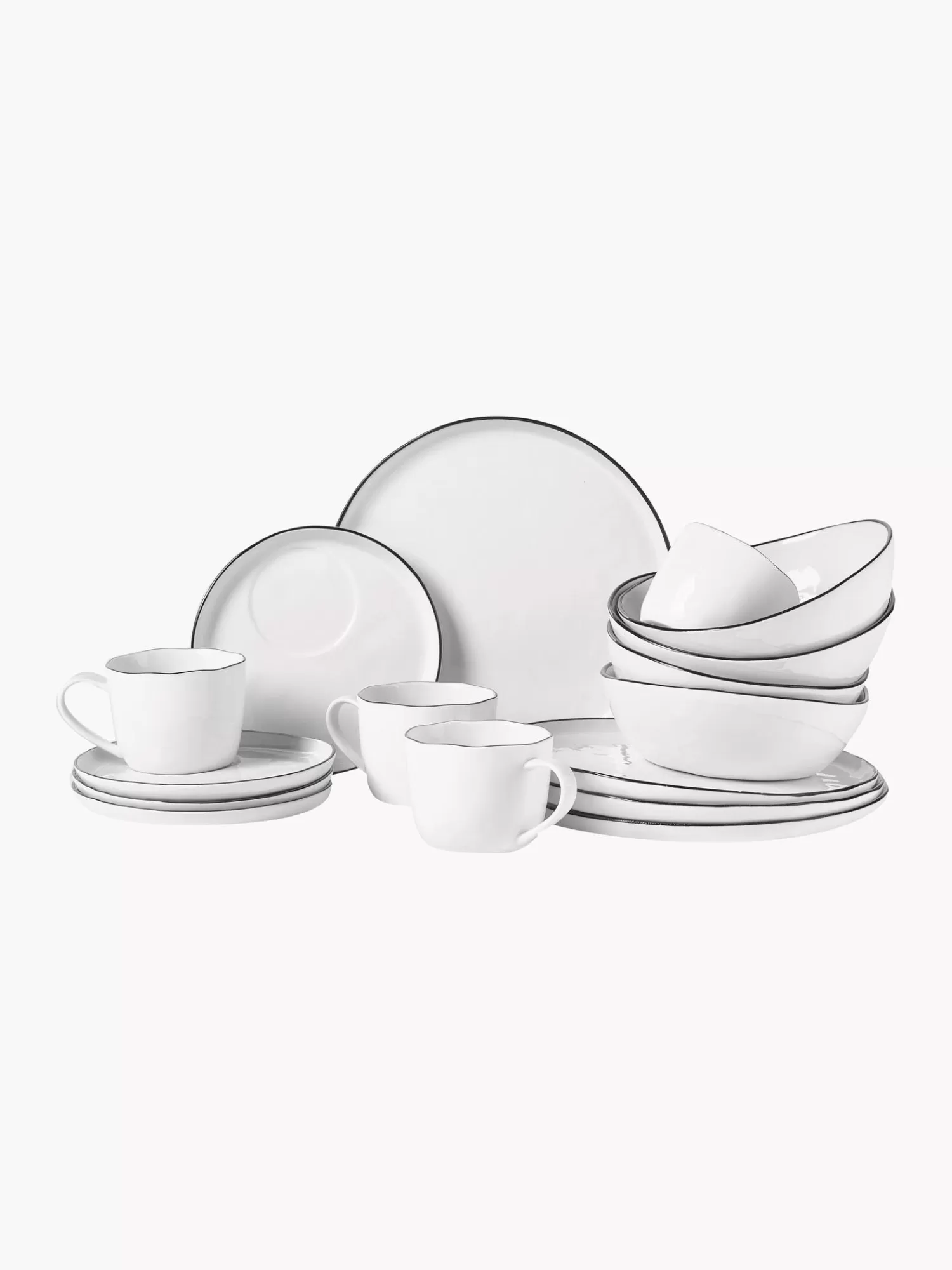 Broste Copenhagen Servies Collecties>Handgemaakt Porseleinen Ontbijtset Salt, Set Van 16