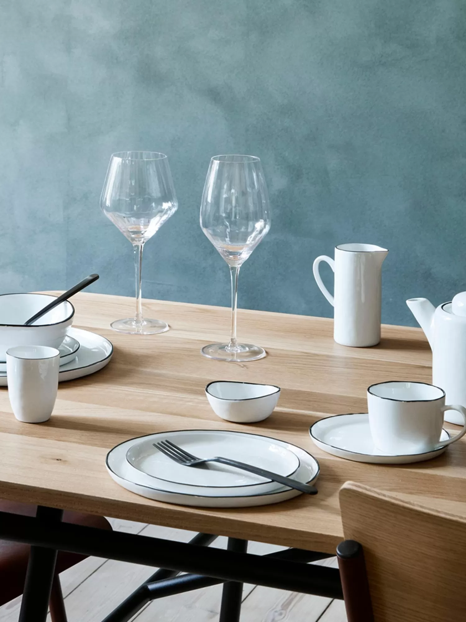 Broste Copenhagen Servies Collecties>Handgemaakt Porseleinen Ontbijtset Salt, Set Van 16