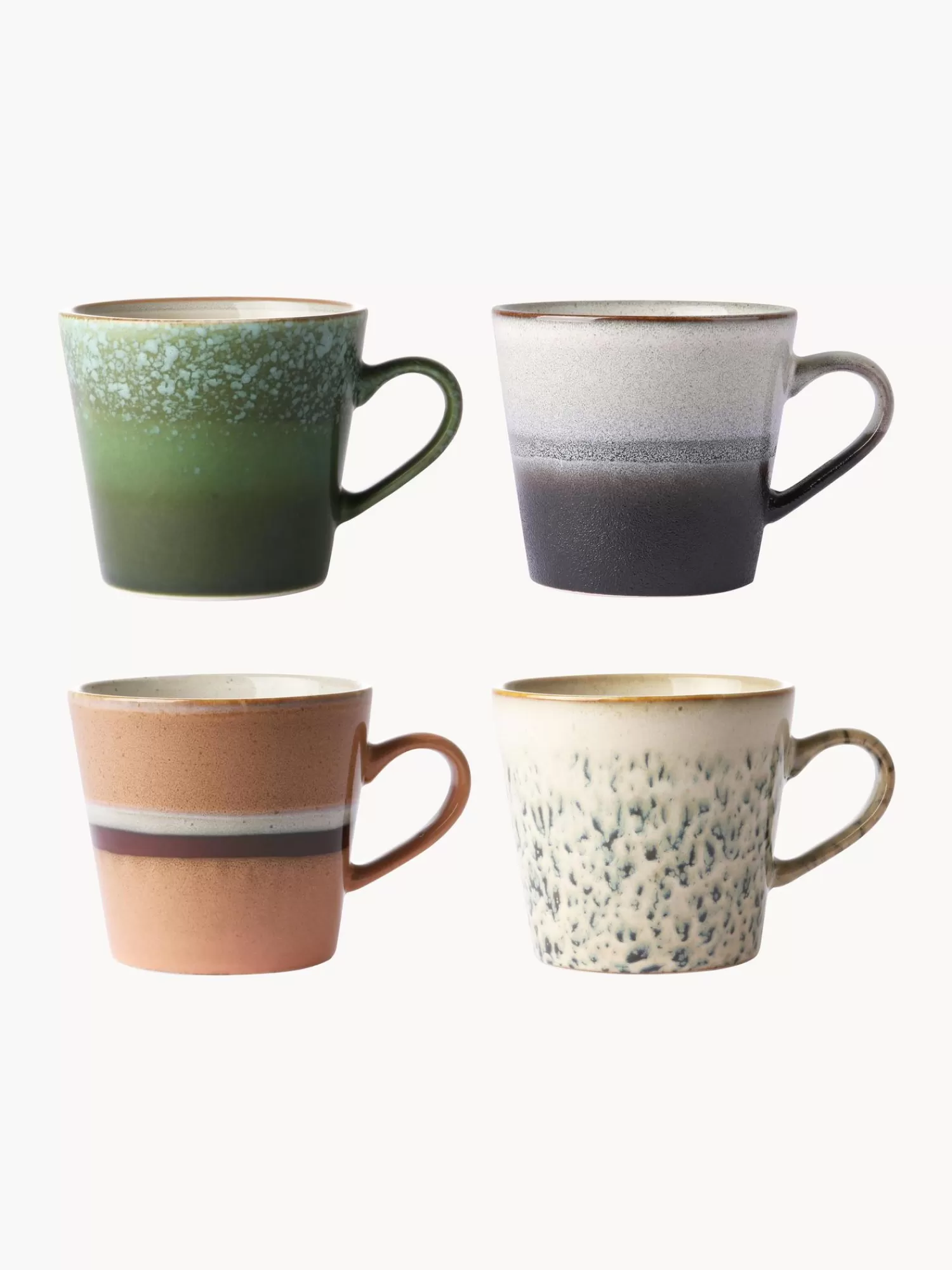 HKliving Servies Collecties>Handgemaakte Mokken 70'S, Set Van 4