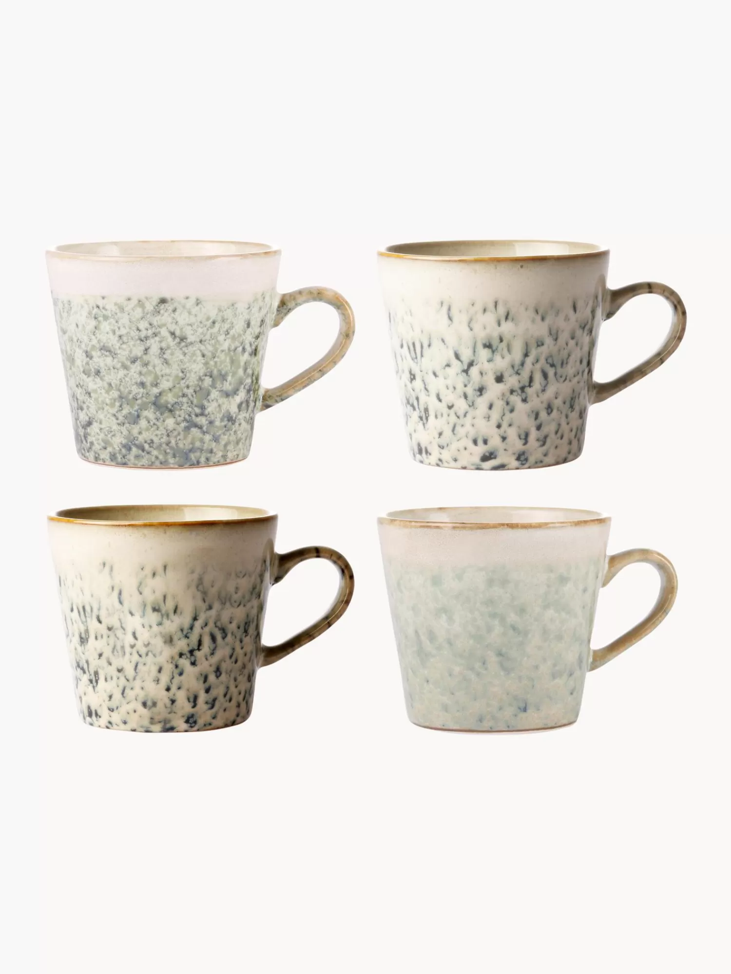 HKliving Servies Collecties>Handgemaakte Mokken 70'S, Set Van 4