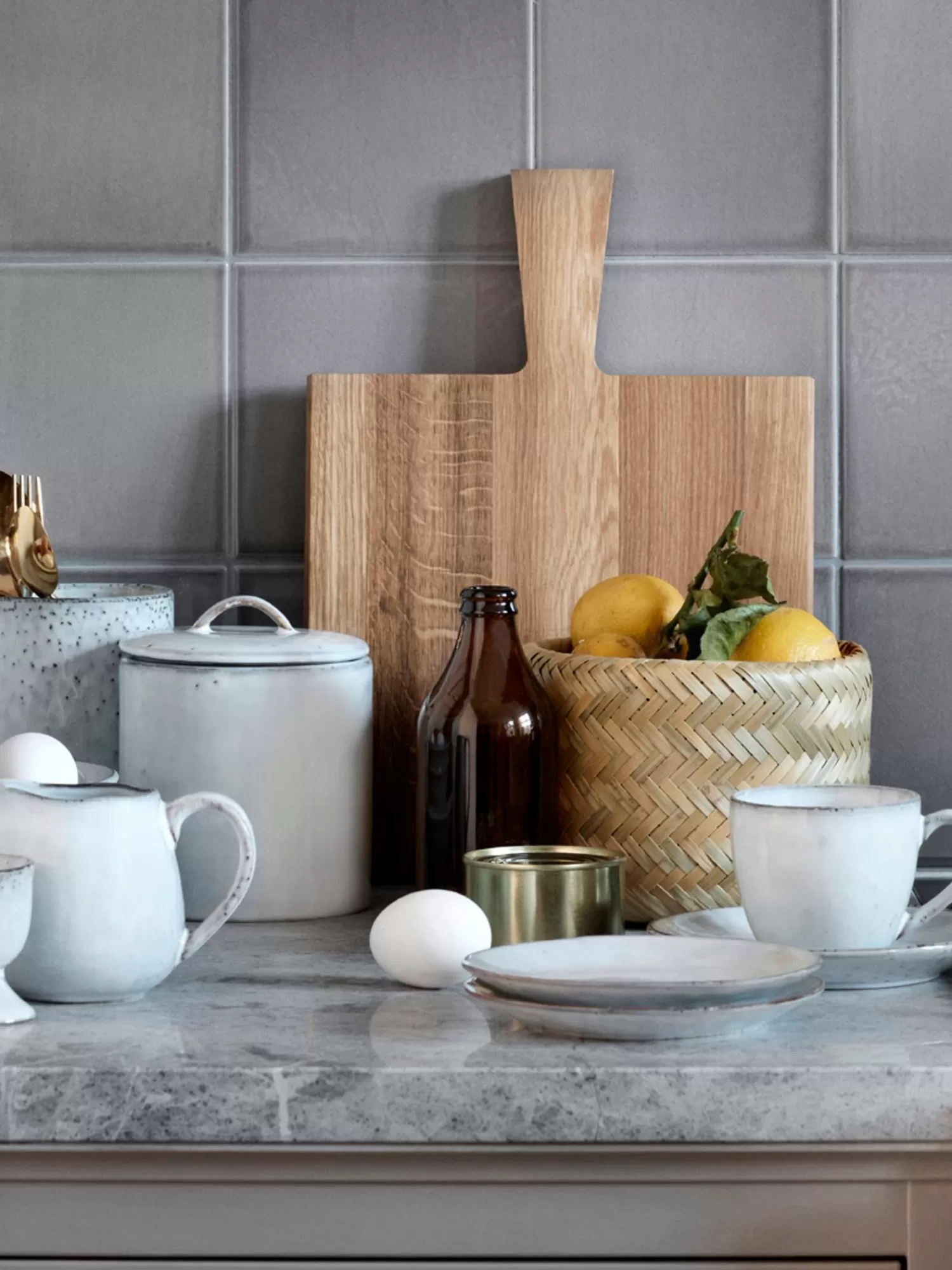 Broste Copenhagen Servies Collecties>Handgemaakte Opbergpot Nordic Sand