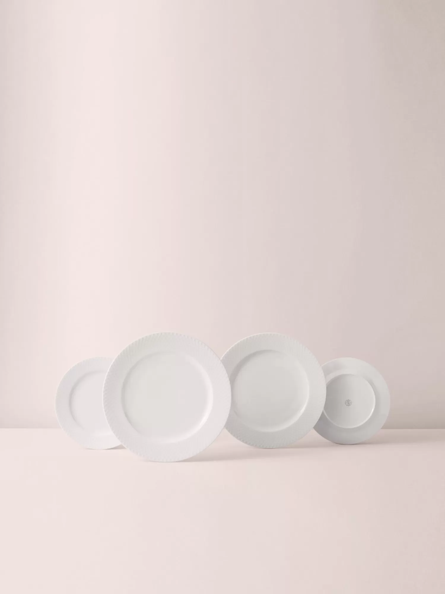 Lyngby Porcelaen Borden>Handgemaakte Porseleinen Dinerborden Rhombe, 4 Stuks