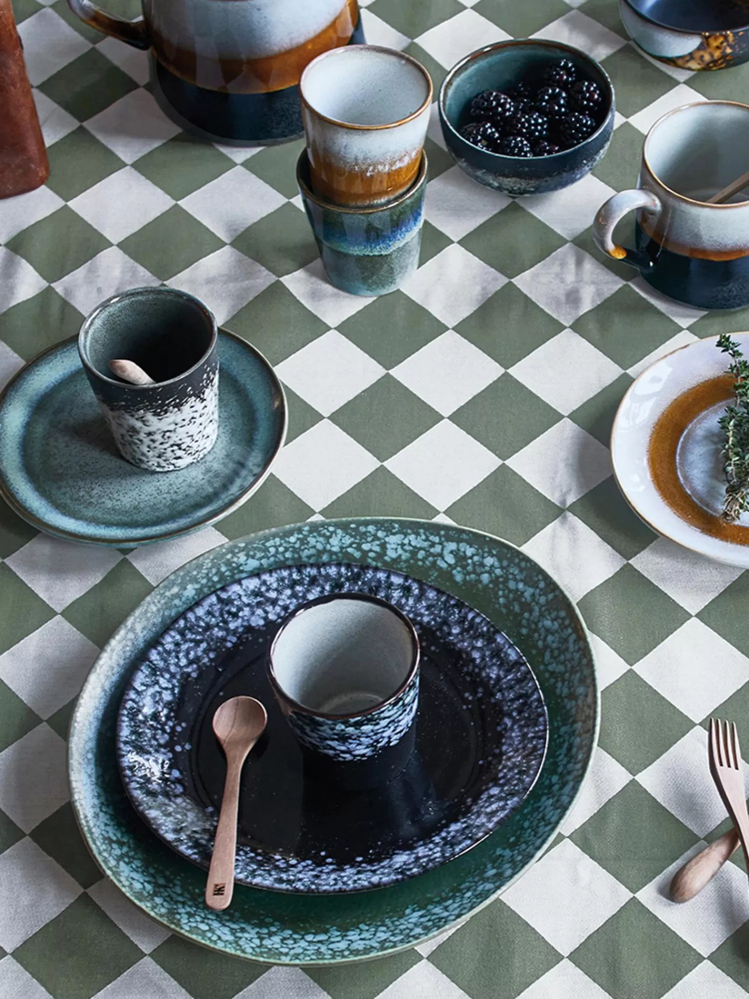 HKliving Servies Collecties>Handgemaakte Taartborden 70'S, 2 Stuks