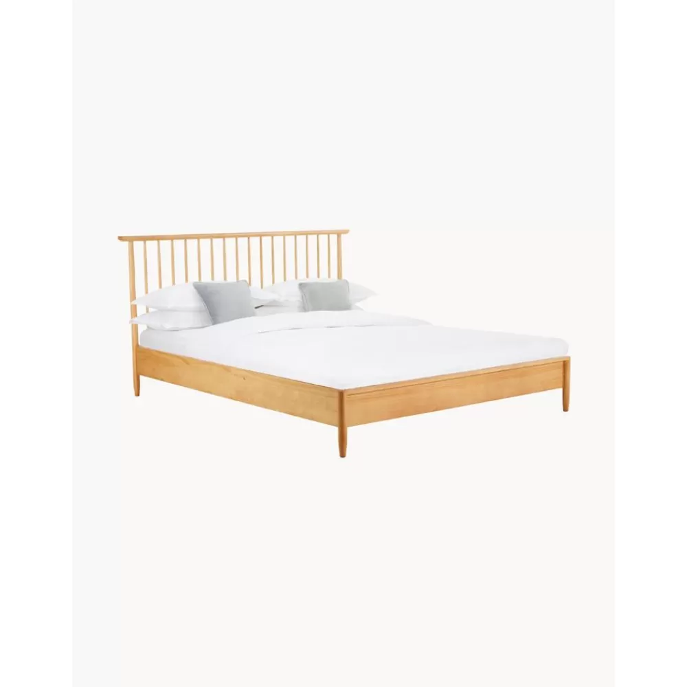 * Houten Bed Windsor Met Hoofdeinde Van Massief Grenenhout- Bedden