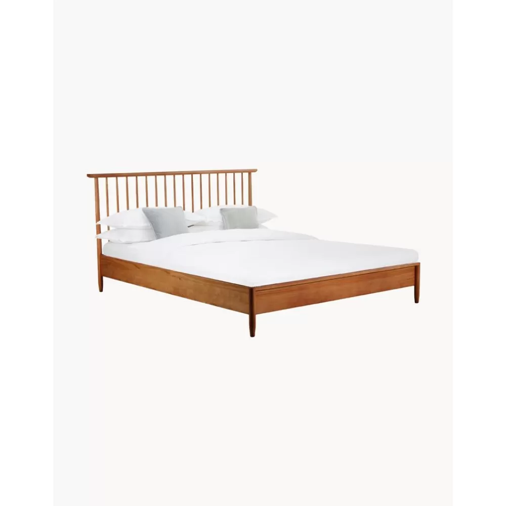 * Houten Bed Windsor Van Massief Grenenhout Met Hoofdeinde- Bedden