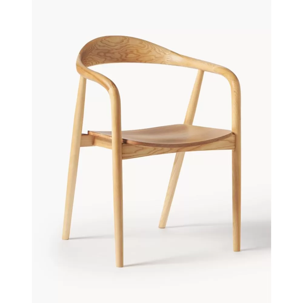 * Houten Fauteuil Angelina- Eetkamerstoelen