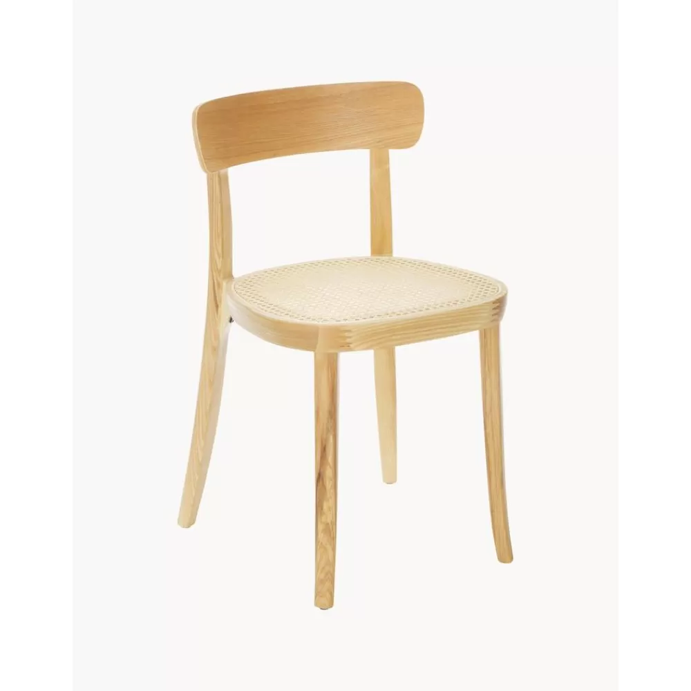 * Houten Stoelen Richie Met Weens Vlechtwerk, 2 Stuks- Eetkamerstoelen