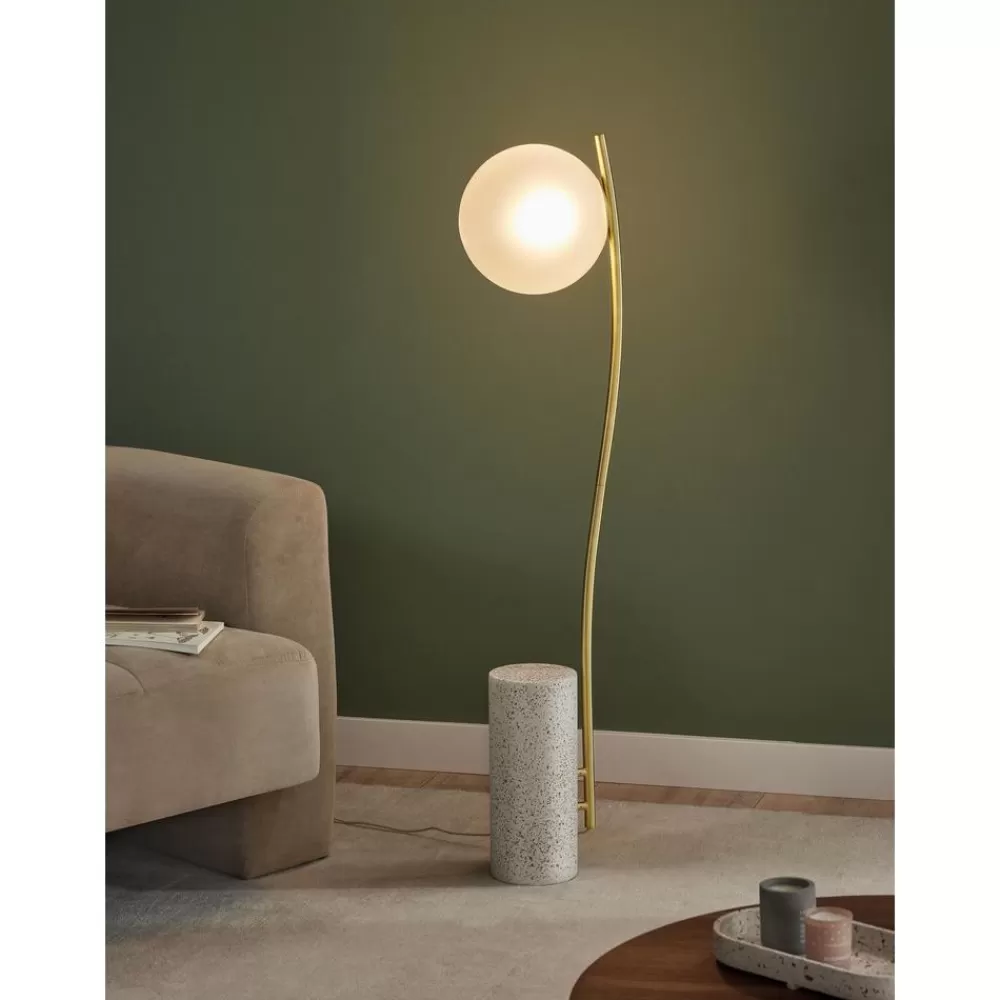 * Kleine Vloerlamp Cora Met Terrazzo Voet- Staande Lampen