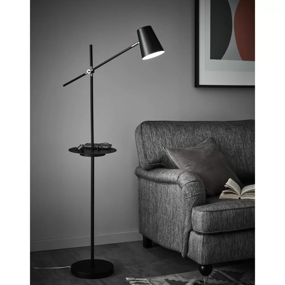 Markslöjd Leeslamp Linear Met Plank En Oplader- Staande Lampen