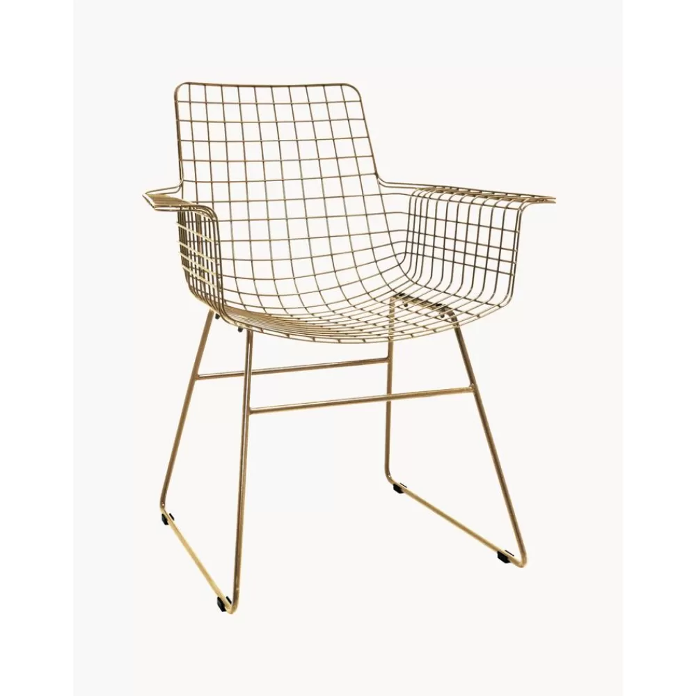 HKliving Metalen Armstoel Wire- Eetkamerstoelen