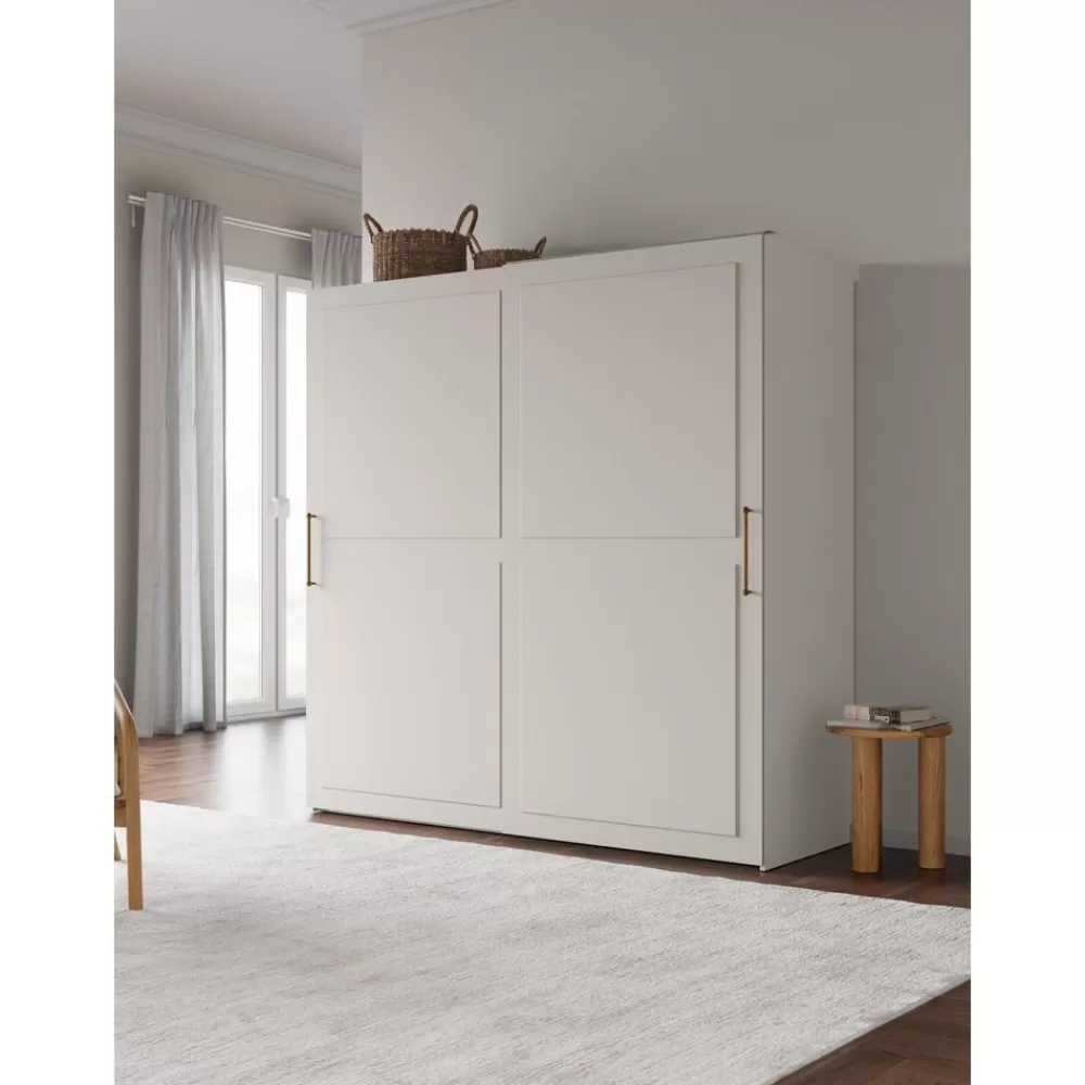 * Modulaire Schuifdeurkast Charlotte, 200 Cm Breed, Diverse Varianten- Kledingkasten