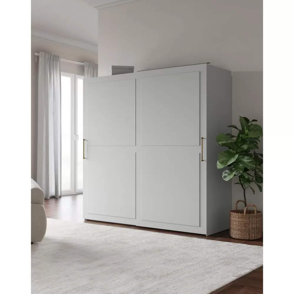 * Modulaire Schuifdeurkast Charlotte, 200 Cm Breed, Diverse Varianten- Kledingkasten