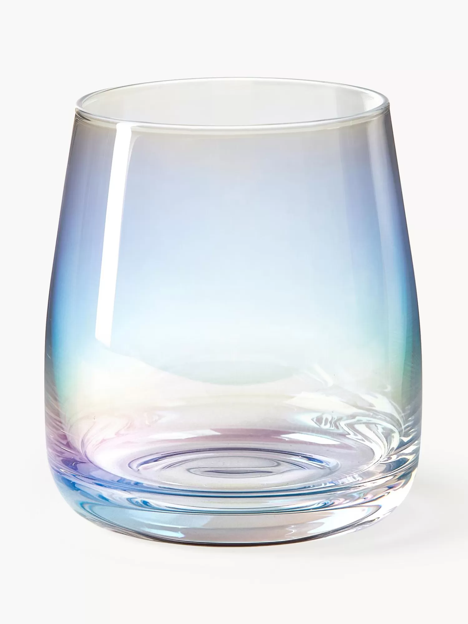 * Waterglazen>Mondgeblazen Waterglazen Rainbow, Iriserend, 4 Stuks