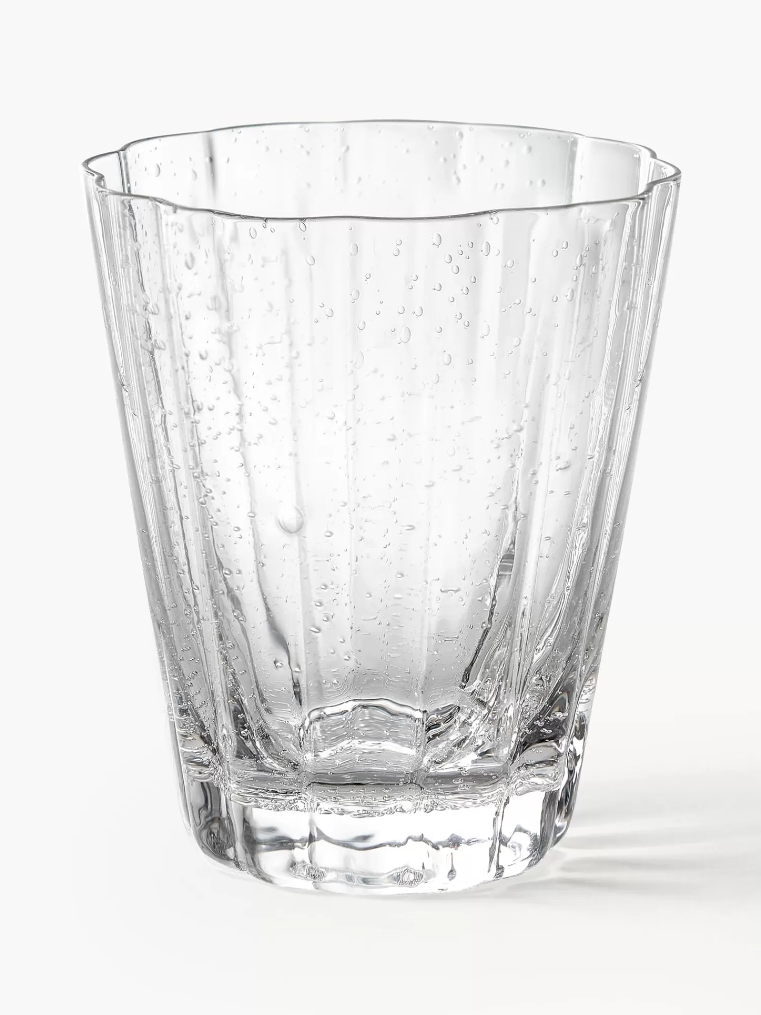 * Waterglazen>Mondgeblazen Waterglazen Scallop Glasses Met Groefstructuur, 4 Stuks