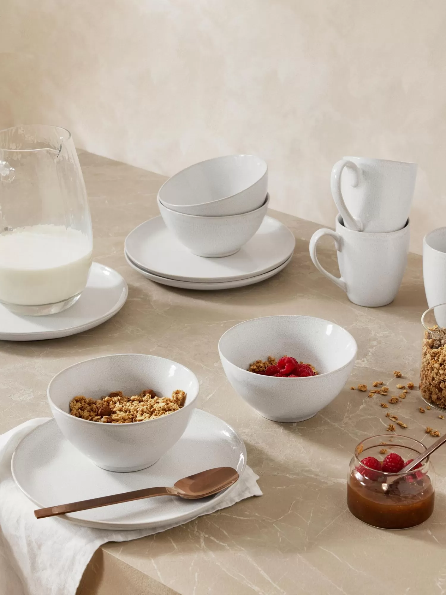 * Servies Collecties>Ontbijtset Gemma Met Reactief Glazuur, 4 Personen (12-Delig)