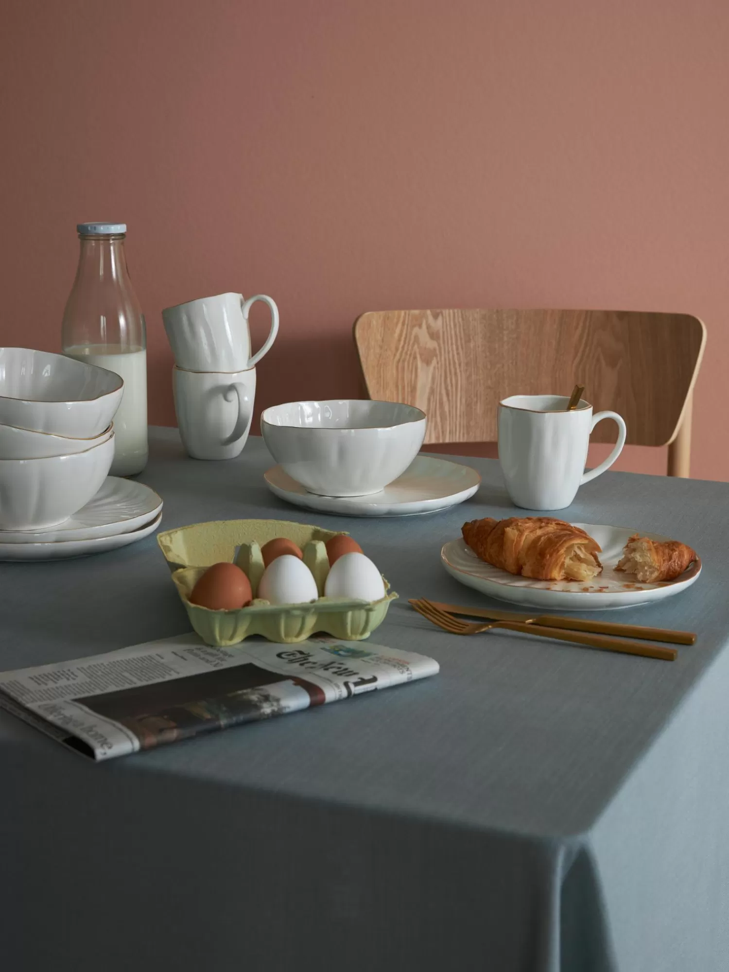 * Servies Collecties>Ontbijtset Sali Met Relief, 4 Personen (12-Delig)