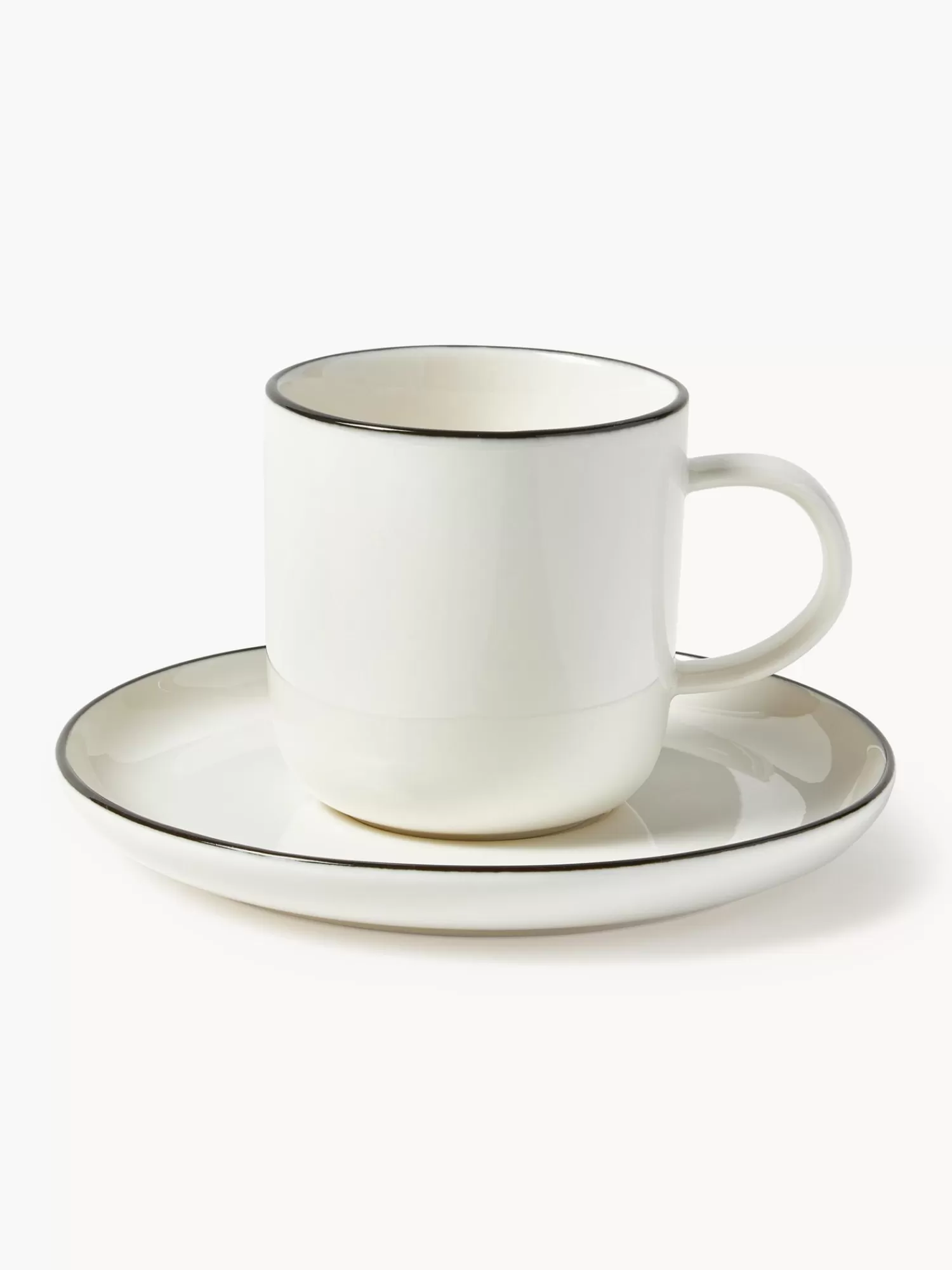 * Servies Collecties>Porseleinen Koffiekopjes Facile Met Schotels, 2 Stuks