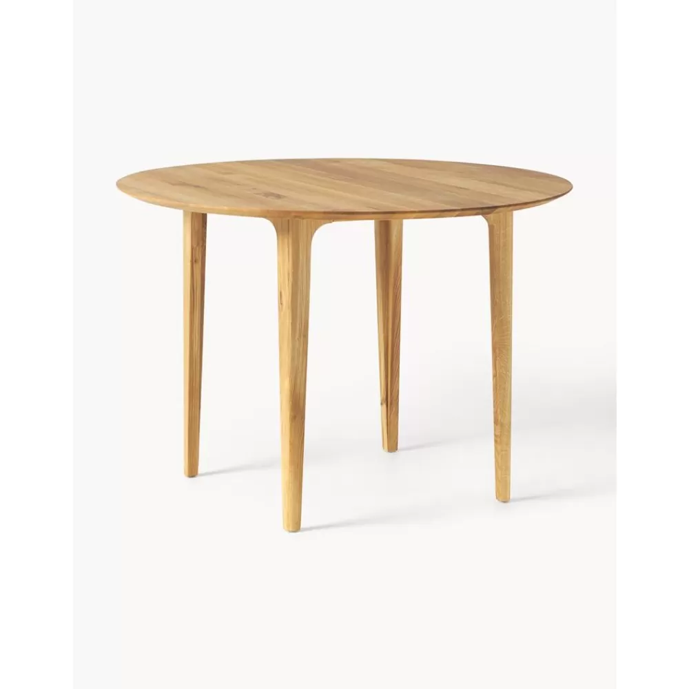 * Ronde Eettafel Archie Van Eikenhout, O 110 Cm- Eettafels