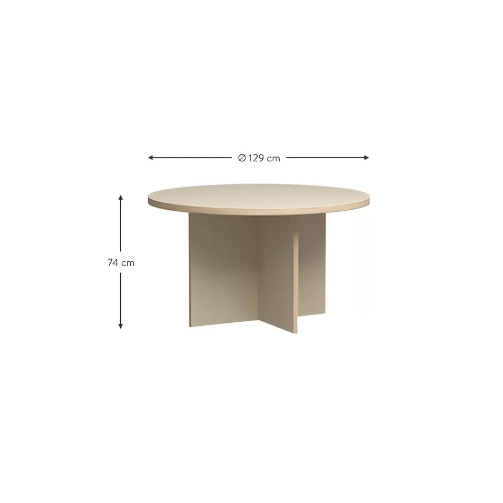 HKliving Ronde Eettafel Cirkel, O 129 Cm- Eettafels