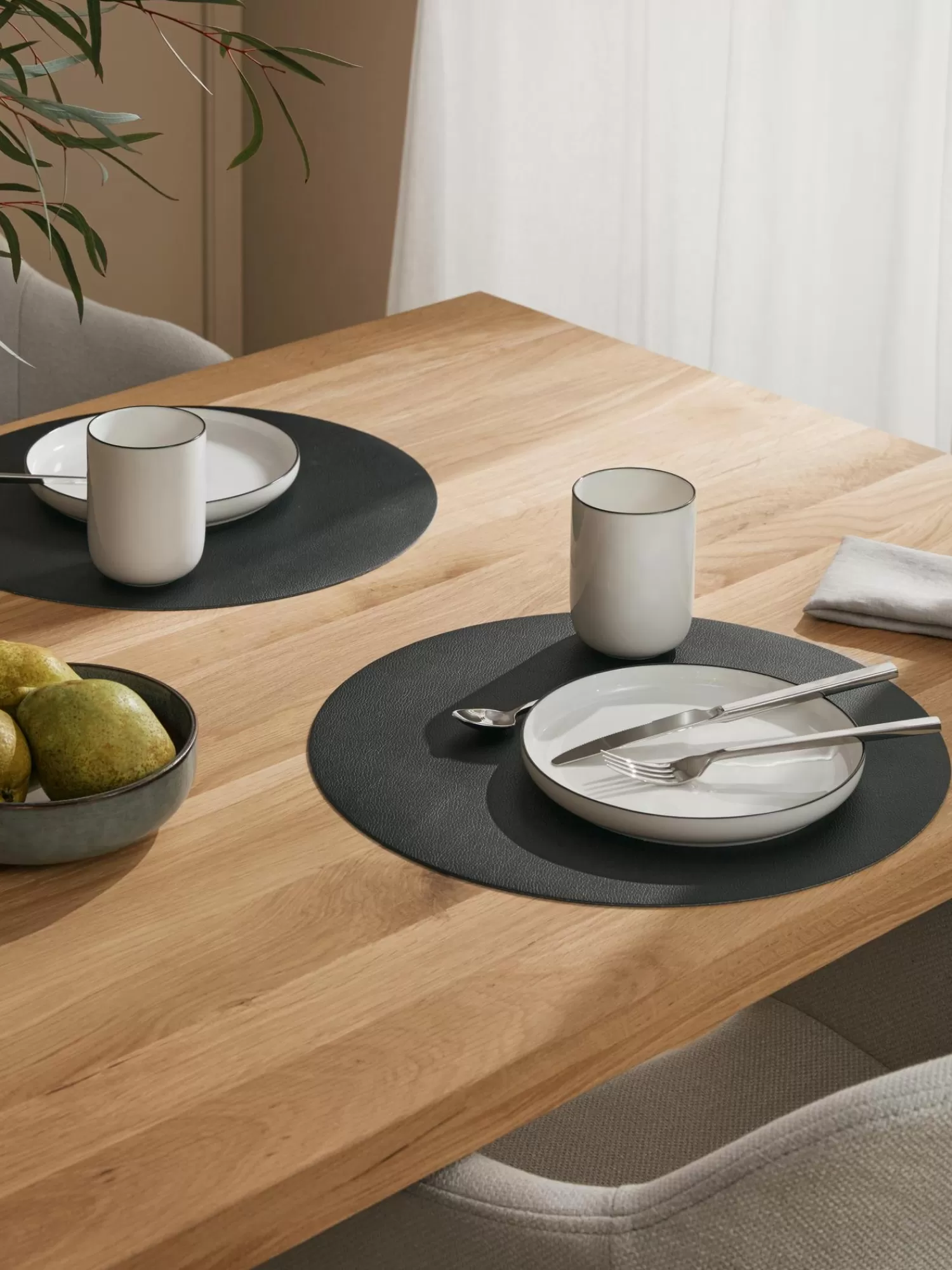 Asa Selection Placemats>Ronde Kunstleren Placemats Pik, 2 Stuks