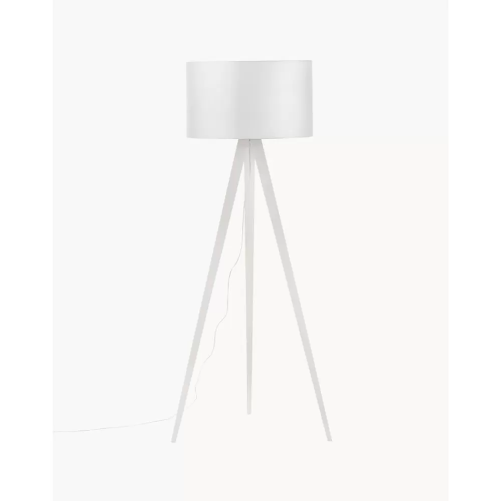 * Scandi Tripod Vloerlamp Jake Van Massief Hout- Staande Lampen