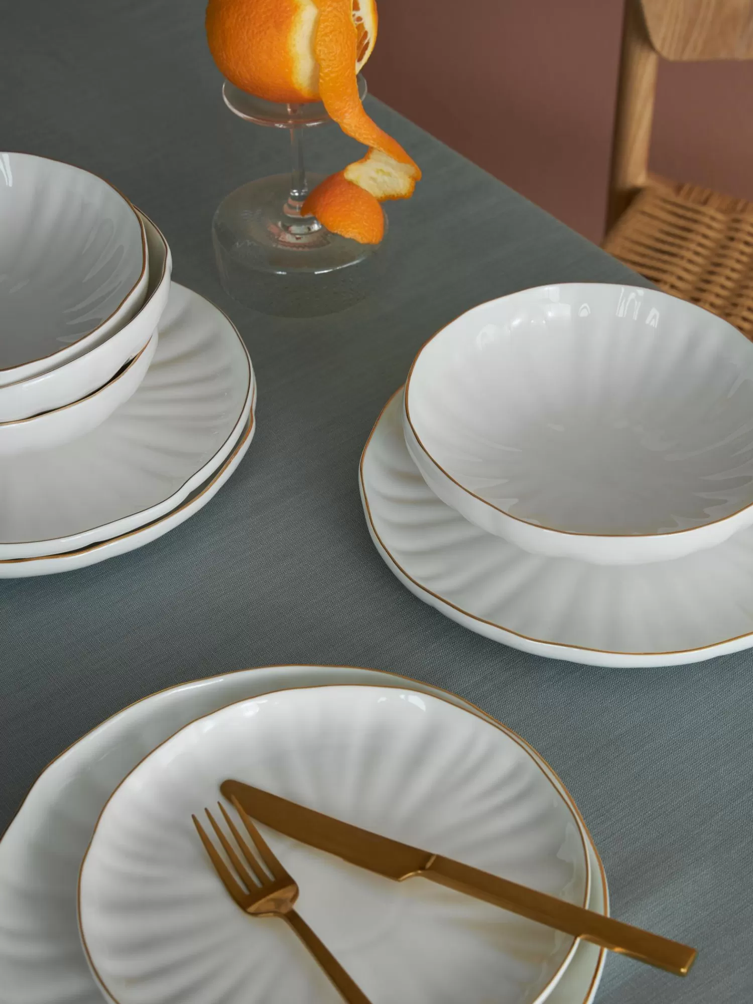 * Servies Collecties>Serviesset Sali Met Relief, 4 Personen (12-Delig)