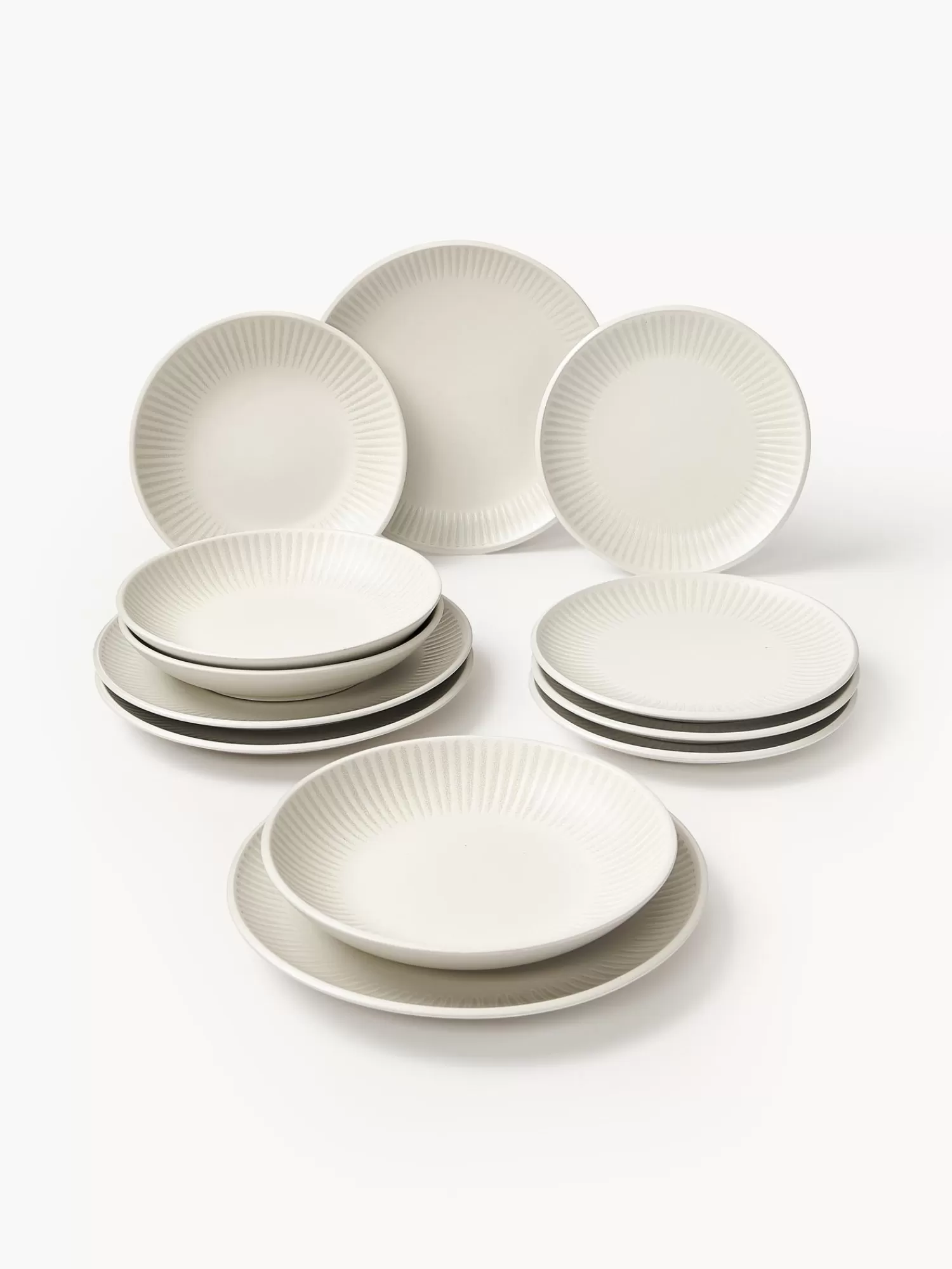 * Servies Collecties>Serviesset Zabelle Met Streepversiering, Set Van 12