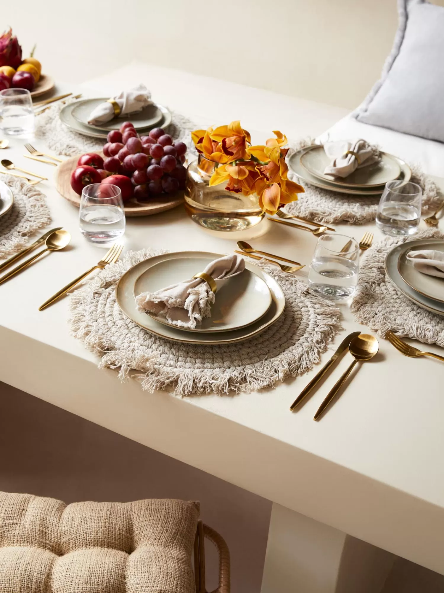 Cote Table Servetten>Stoffen Servetten Nalia Met Franjes, 2 Stuks