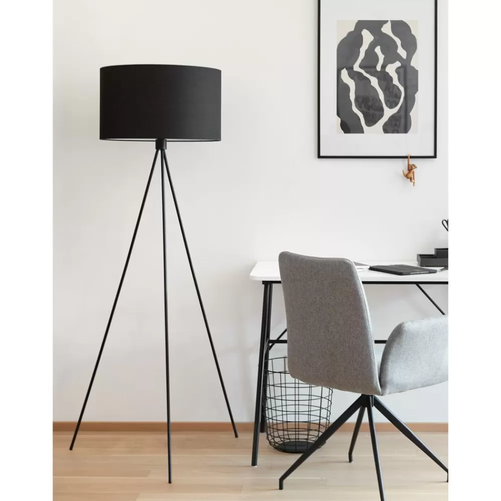 * Tripod Vloerlamp Cella Met Stoffen Lampenkap- Staande Lampen