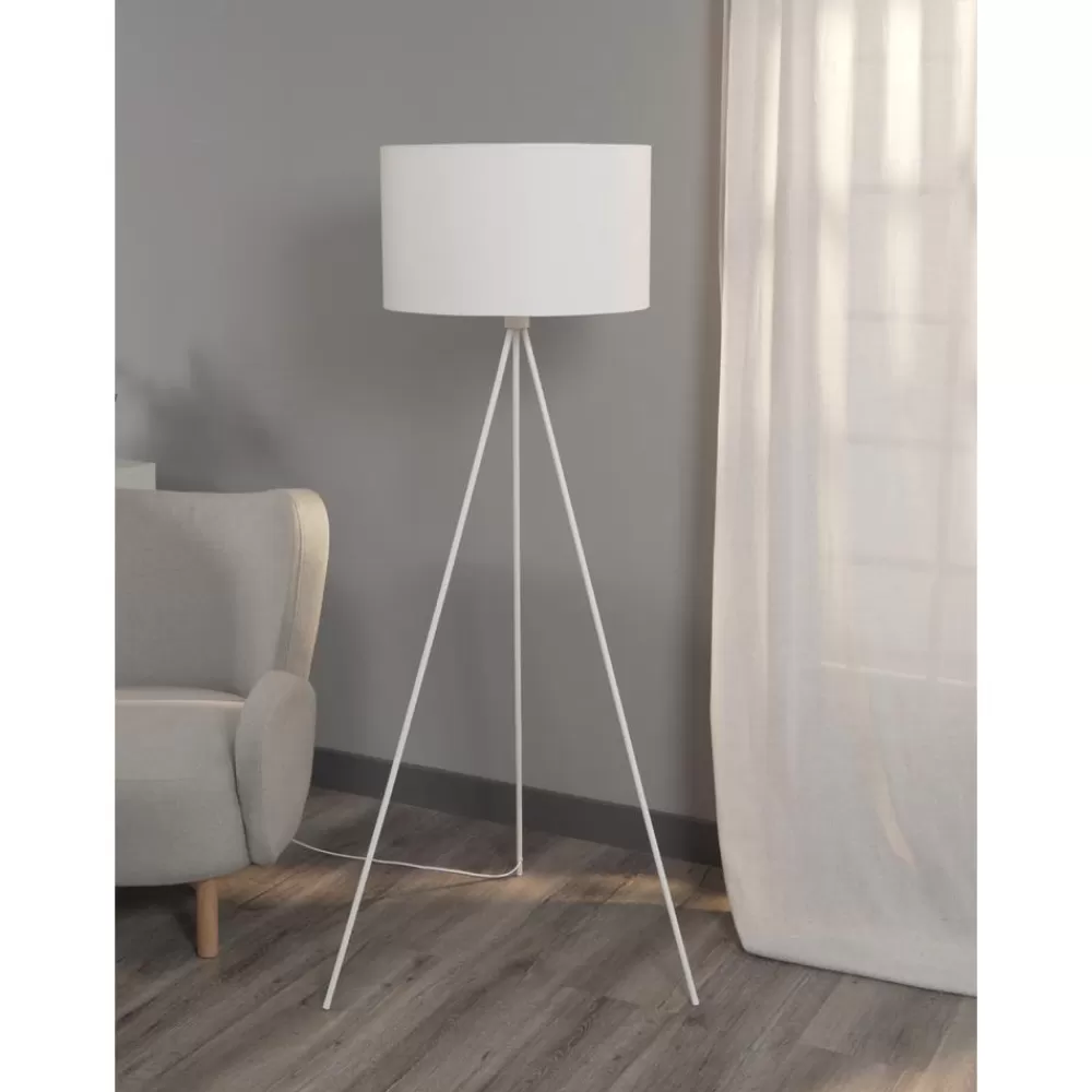 * Tripod Vloerlamp Cella Met Stoffen Lampenkap- Staande Lampen