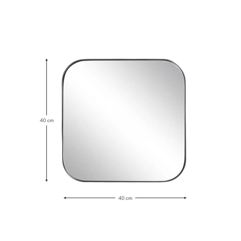 * Vierkante Wandspiegel Ivy Met Zwarte Metalen Lijst- Wandspiegels