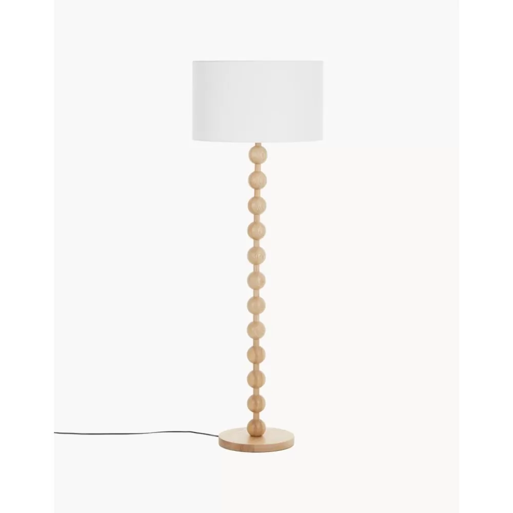 * Vloerlamp Shona Met Houten Voet- Staande Lampen