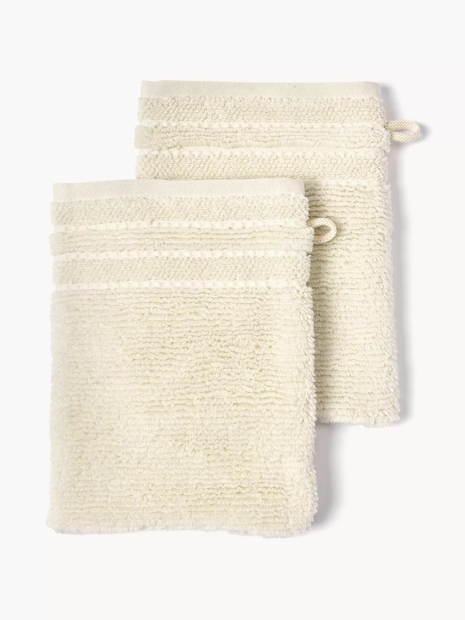 * Handdoeken>Washandjes Luxe Met Gestreepte Rand, 2 Stuks