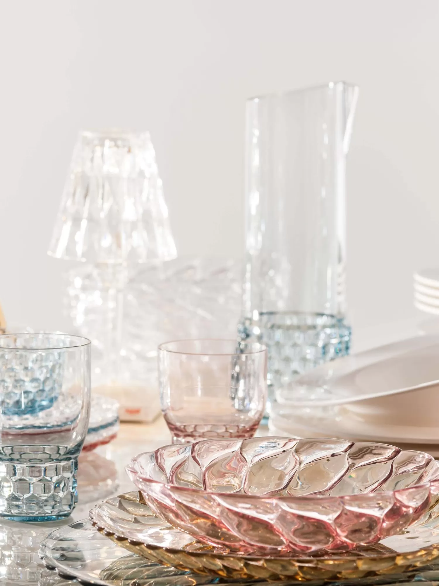 Kartell Waterglazen>Waterglazen Jellies Met Structuurpatroon, 4 Stuks