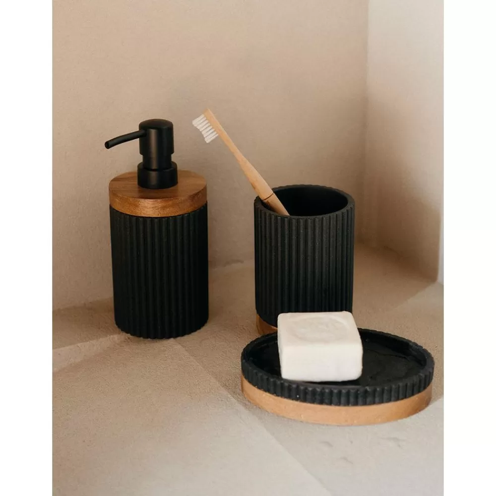 Andrea House Zeepdispenser Laura Met Houten Decoratie- Zeepdispensers & &Bakjes